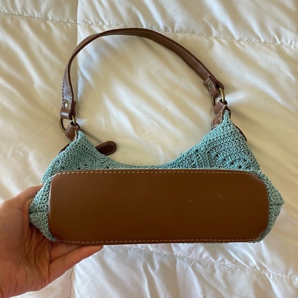 Y2K turquoise crochet shoulder purse - Picture 4 of 4